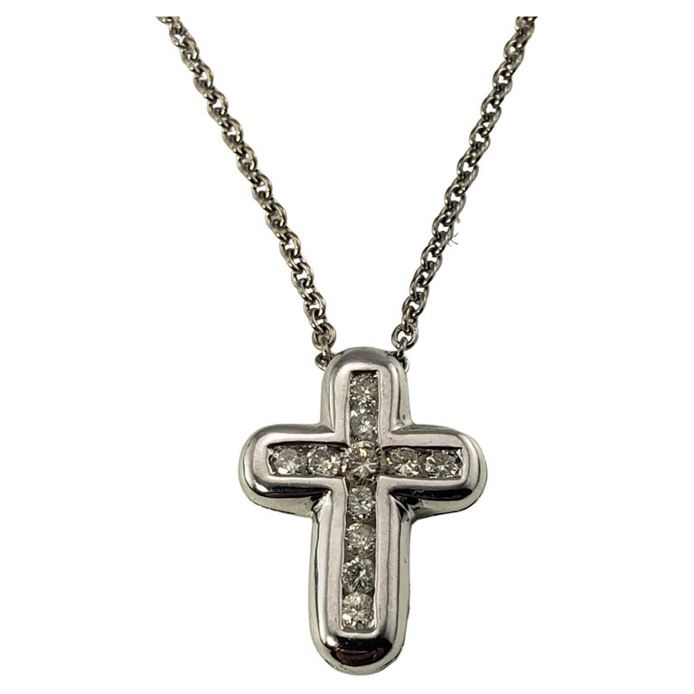 Diamond Treasures 14K White Gold 0.35ctw Purple Diamond Cross Pendant w/ Chain