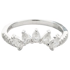 14 Karat White Gold Diamond Crown Band