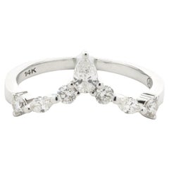 14 Karat White Gold Diamond Crown Band