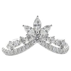 14 Karat White Gold Diamond Crown Band