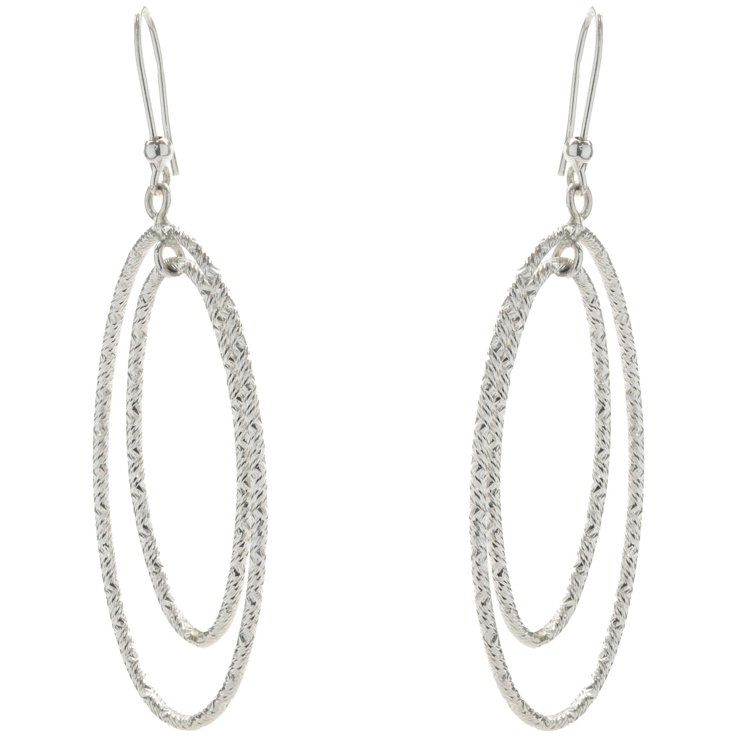 Material: 14K white gold
Dimensions: earrings measure 62mm 
Weight: 3.94 grams