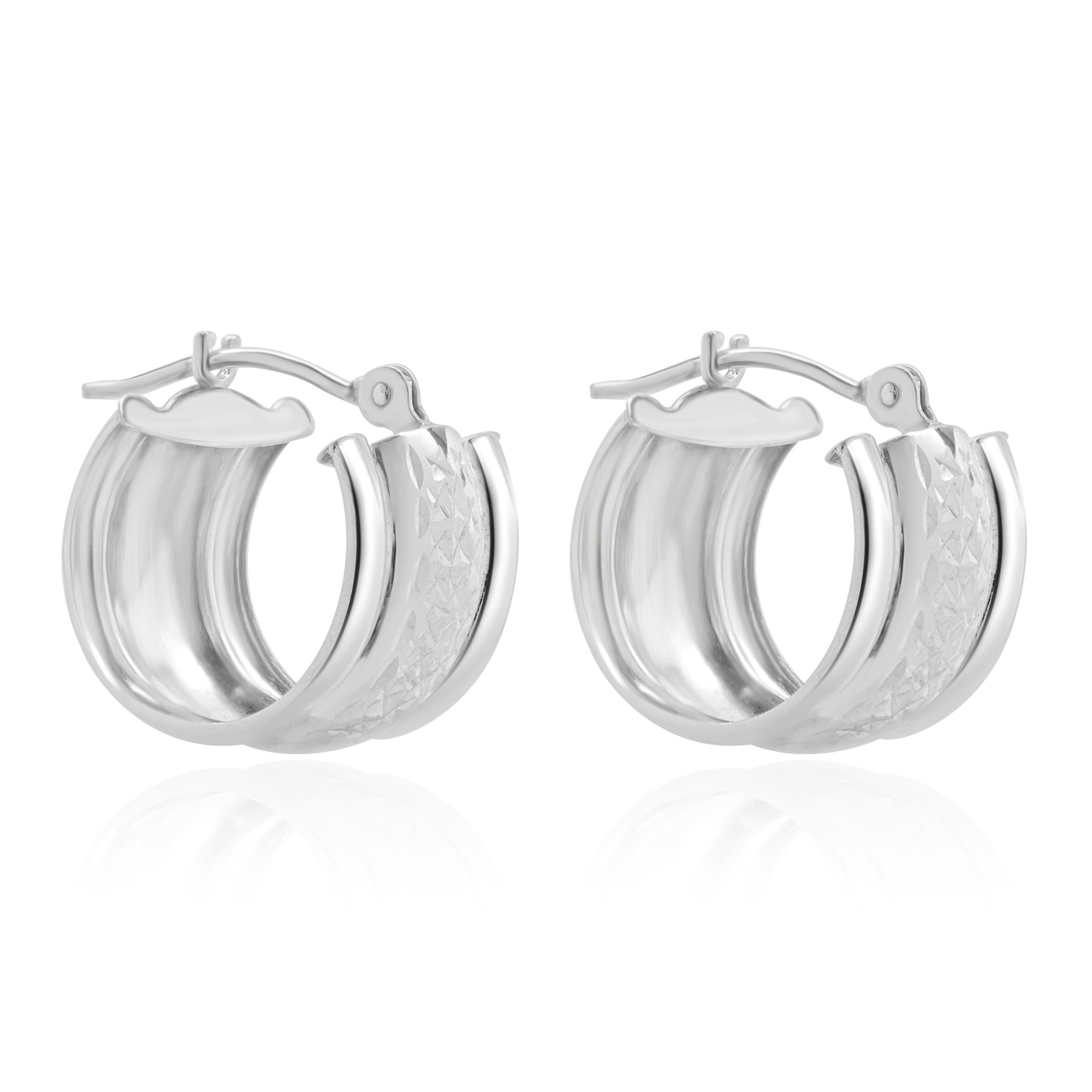 Material: 14K white gold
Dimensions: earrings measure 14.2mm
Weight:  1.45 grams
