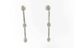14 Karat White Gold Diamond Dangel Earrings