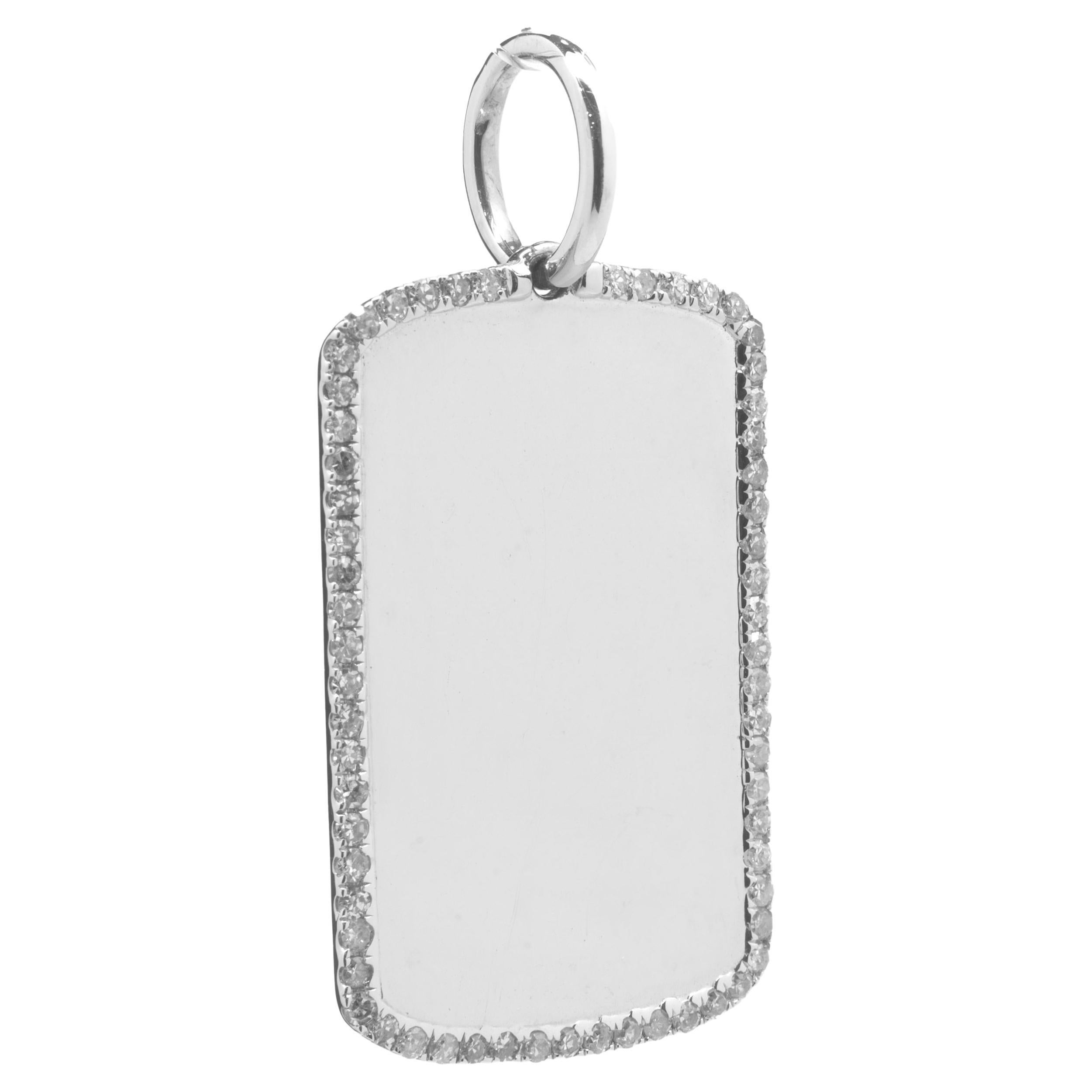 Diamond Dog Tag - 36 For Sale on 1stDibs | diamond dog tag pendant 