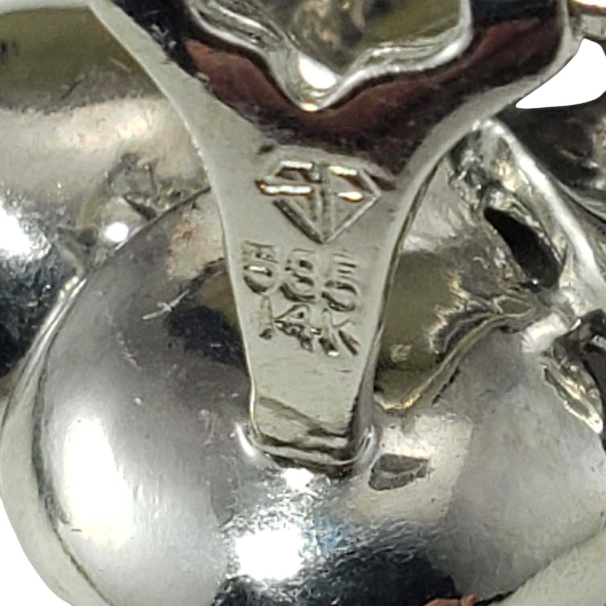 Women's 14 Karat White Gold Diamond Dogwood Flower Earrings #21383 For Sale