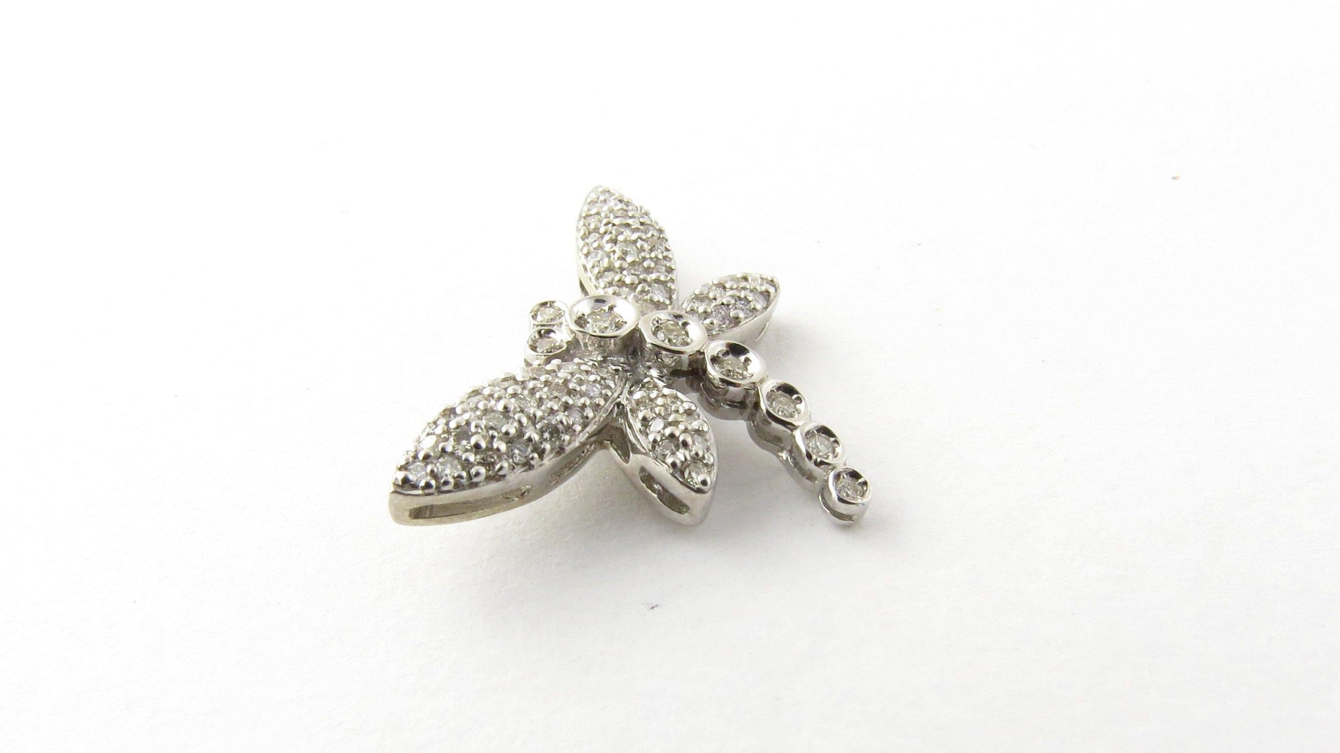 white gold dragonfly pendant