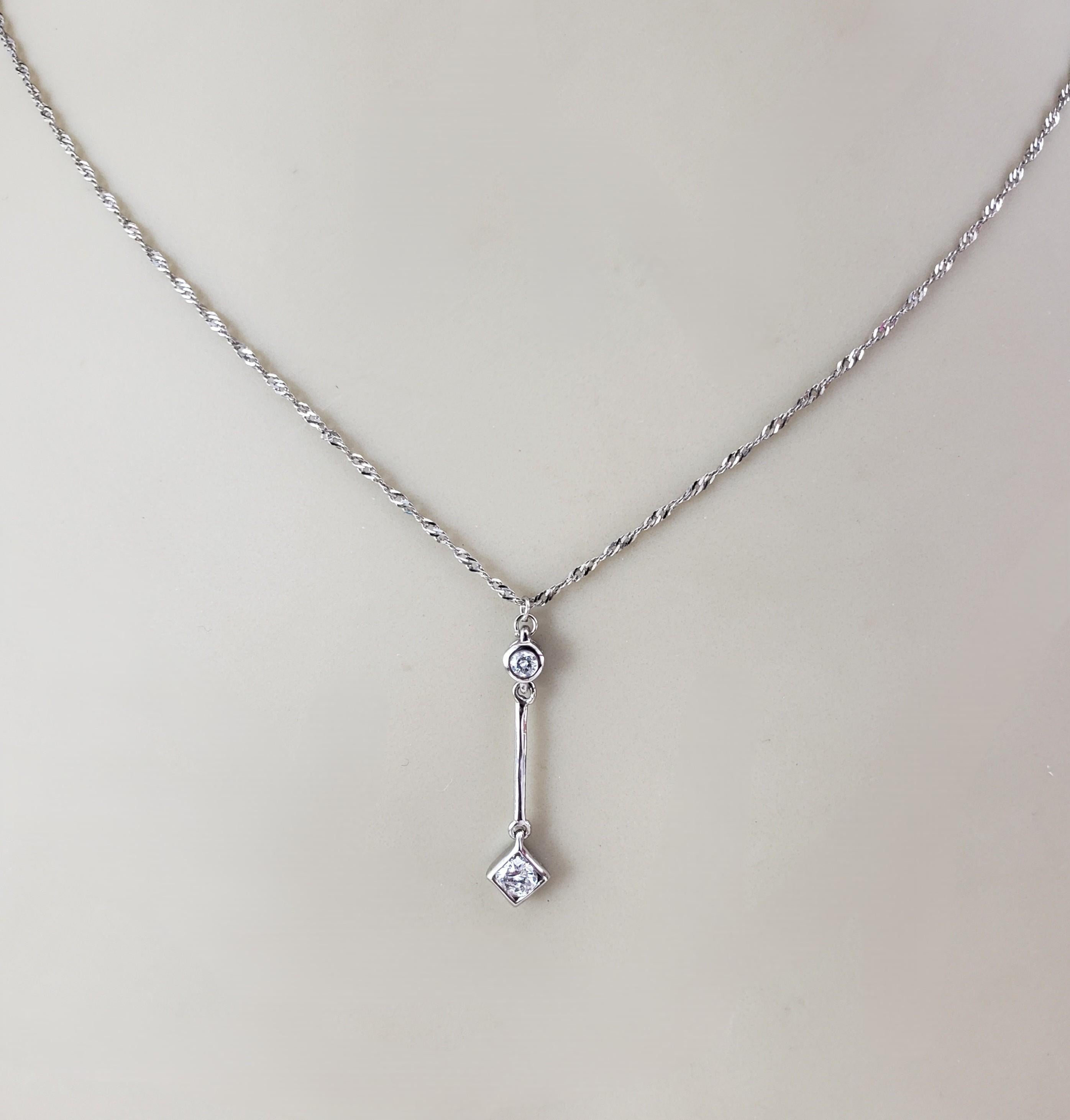Collana con diamanti in oro bianco 14 carati #23034 in vendita 1