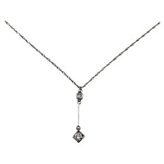 Collana con diamanti in oro bianco 14 carati #23034