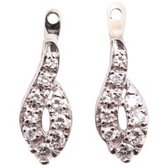 14 Karat White Gold Diamond Earring Enhancers