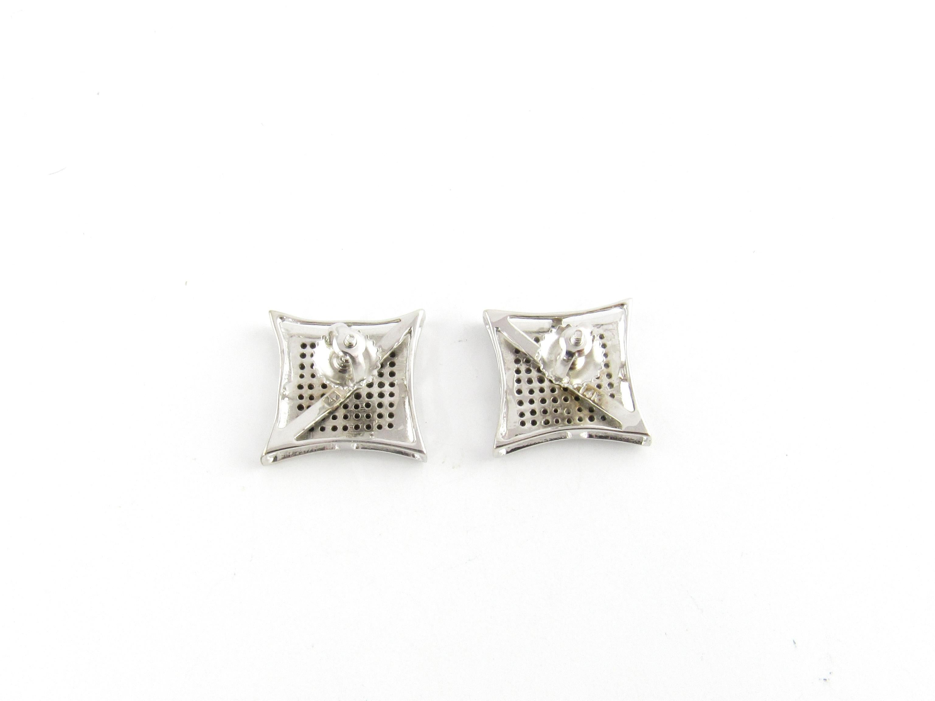 Single Cut 14 Karat White Gold Diamond Earrings For Sale