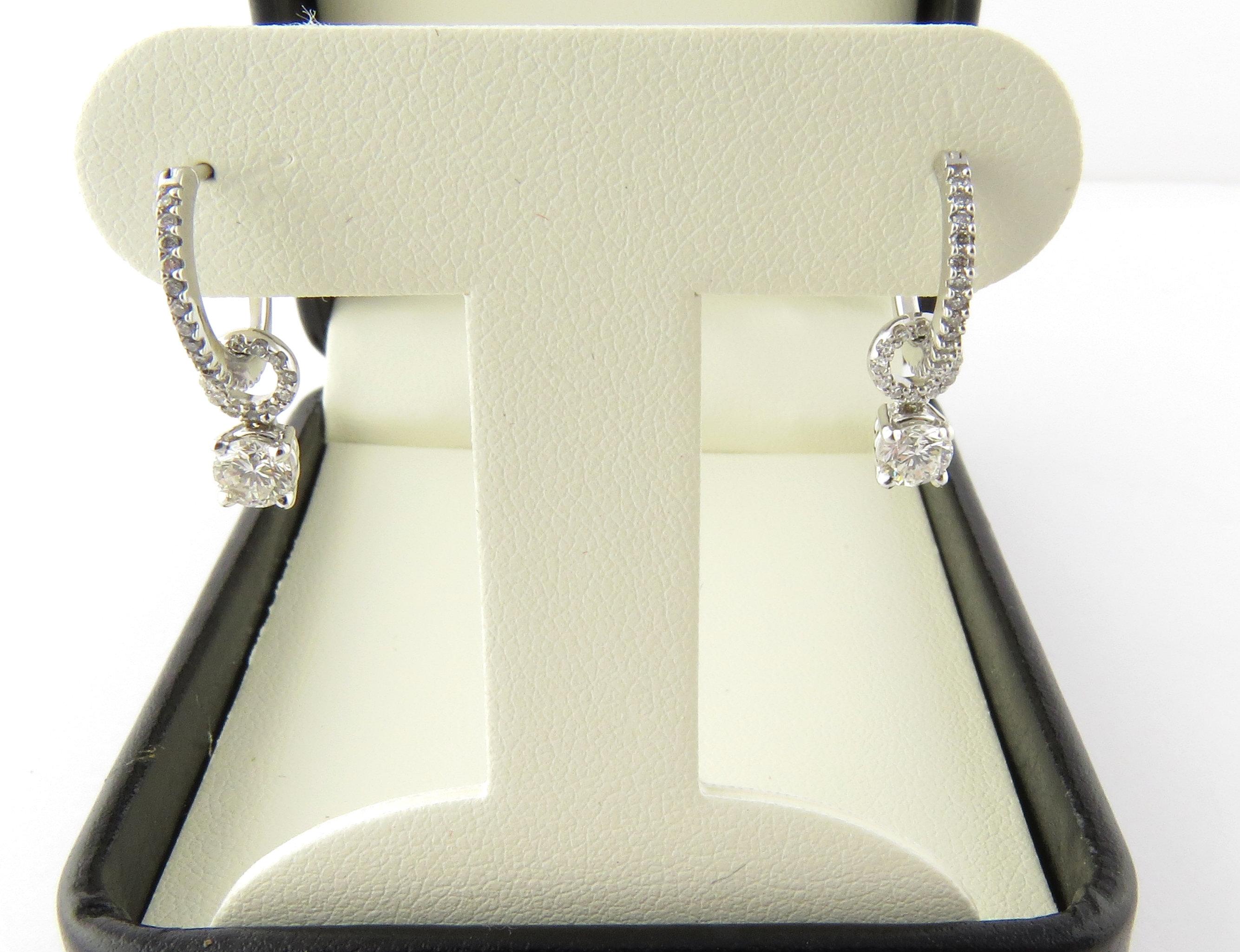 Women's 14 Karat White Gold Diamond Earrings