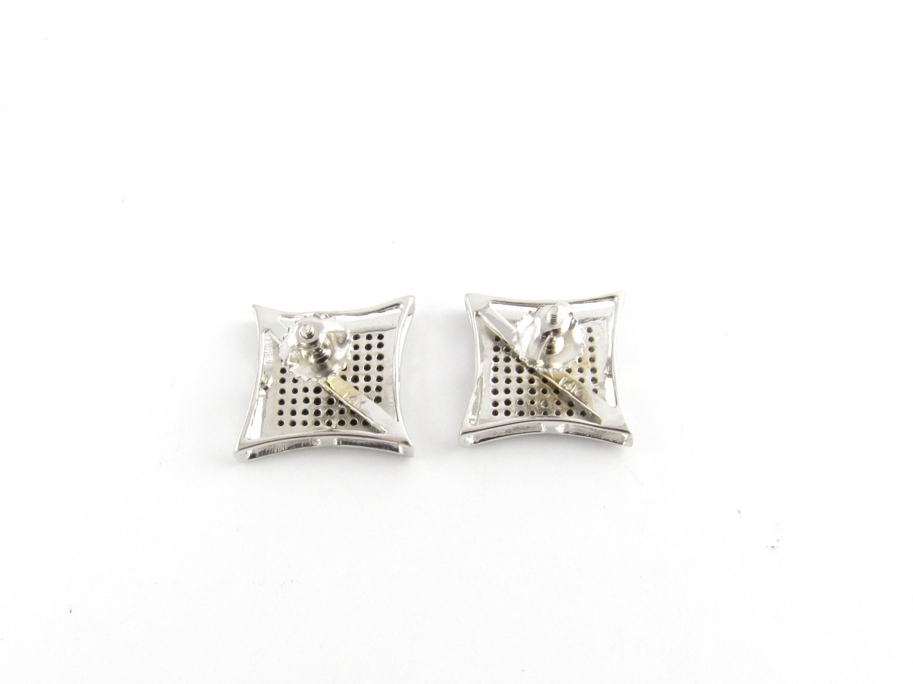 Women's 14 Karat White Gold Diamond Earrings For Sale