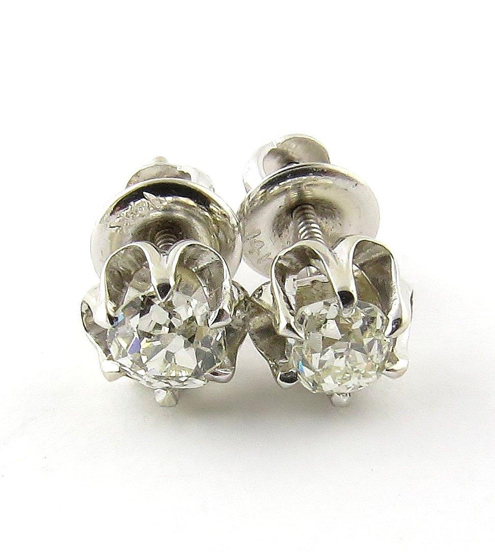 14 Karat White Gold Diamond Earrings 2