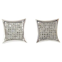 14 Karat White Gold Diamond Earrings