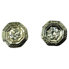 14 Karat White Gold Diamond Earrings JAGi Certified