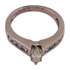 14 Karat White Gold Diamond Engagement Bridal Ring