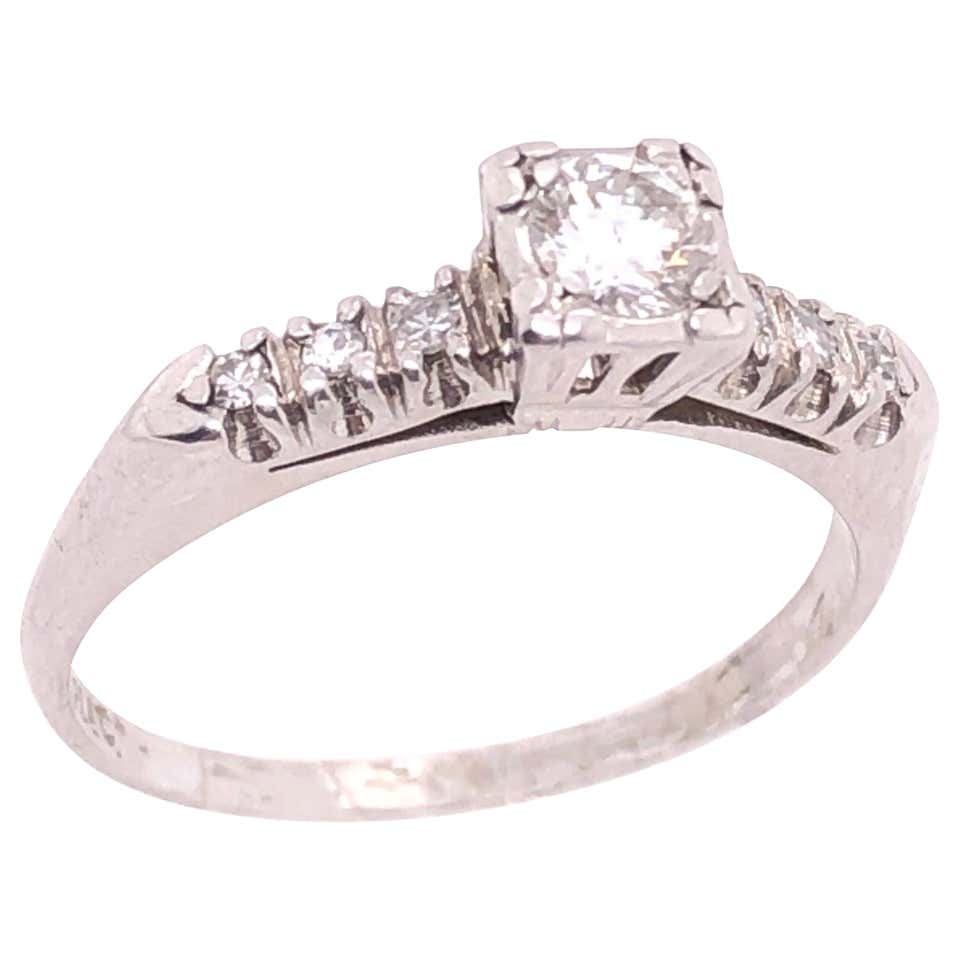 14 Karat White Gold Diamond Wedding Set For Sale at 1stDibs | used ...
