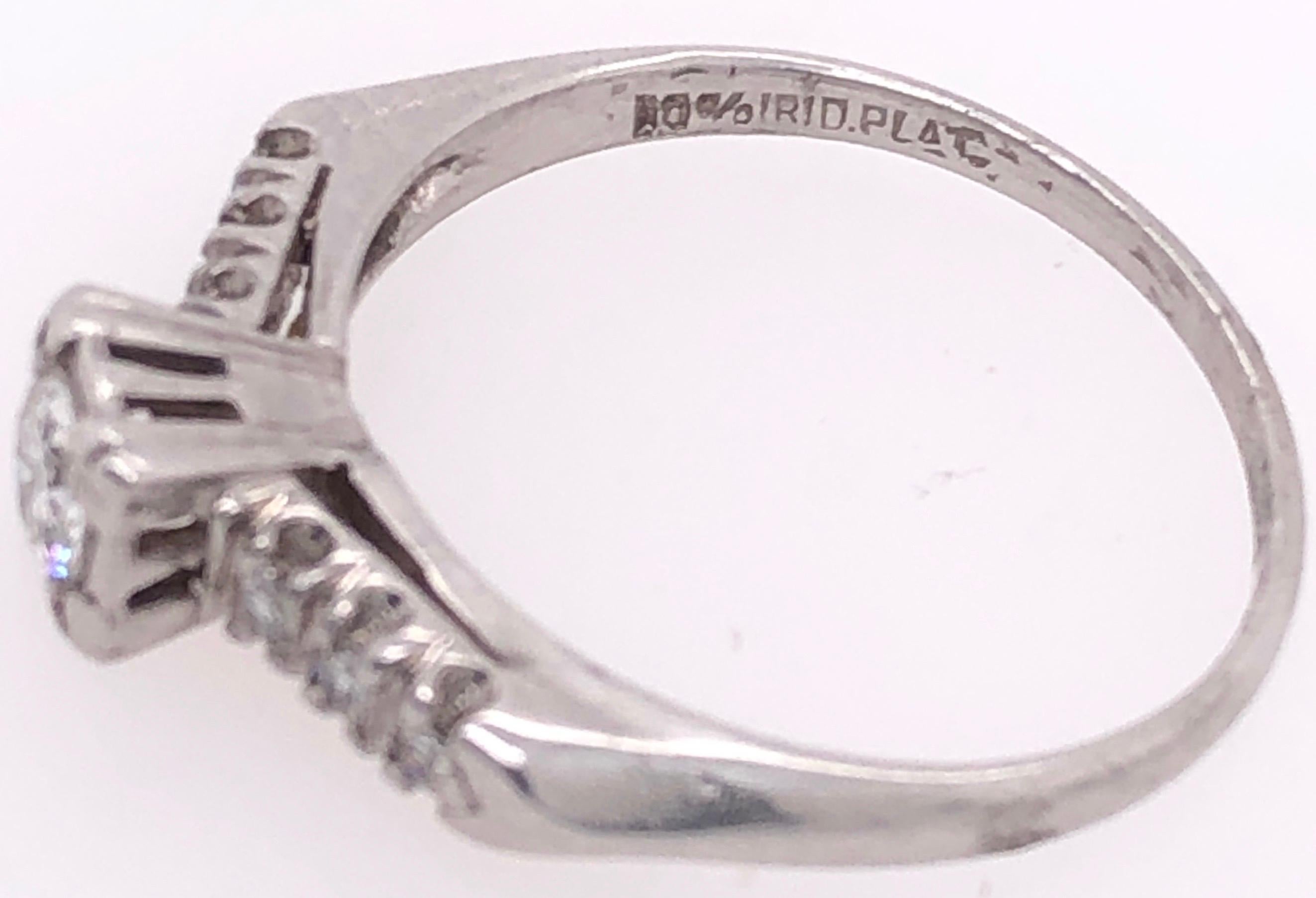 Modern 14 Karat White Gold Diamond Engagement Bridal Wedding Ring For Sale