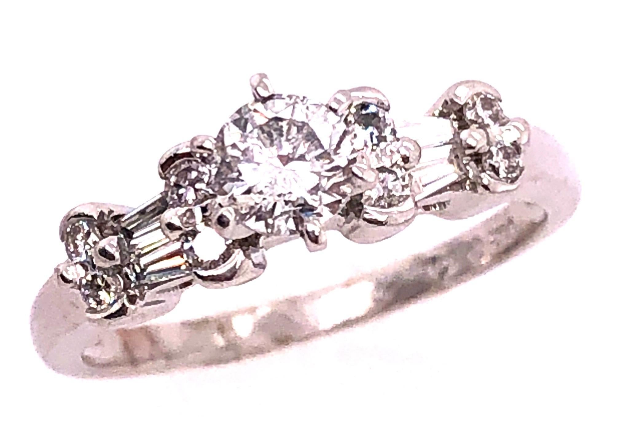 14 Karat White Gold Diamond Engagement Ring 1.30 Total Diamond Weight For Sale 1