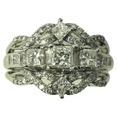 14 Karat White Gold Diamond Engagement Ring and Enhancer