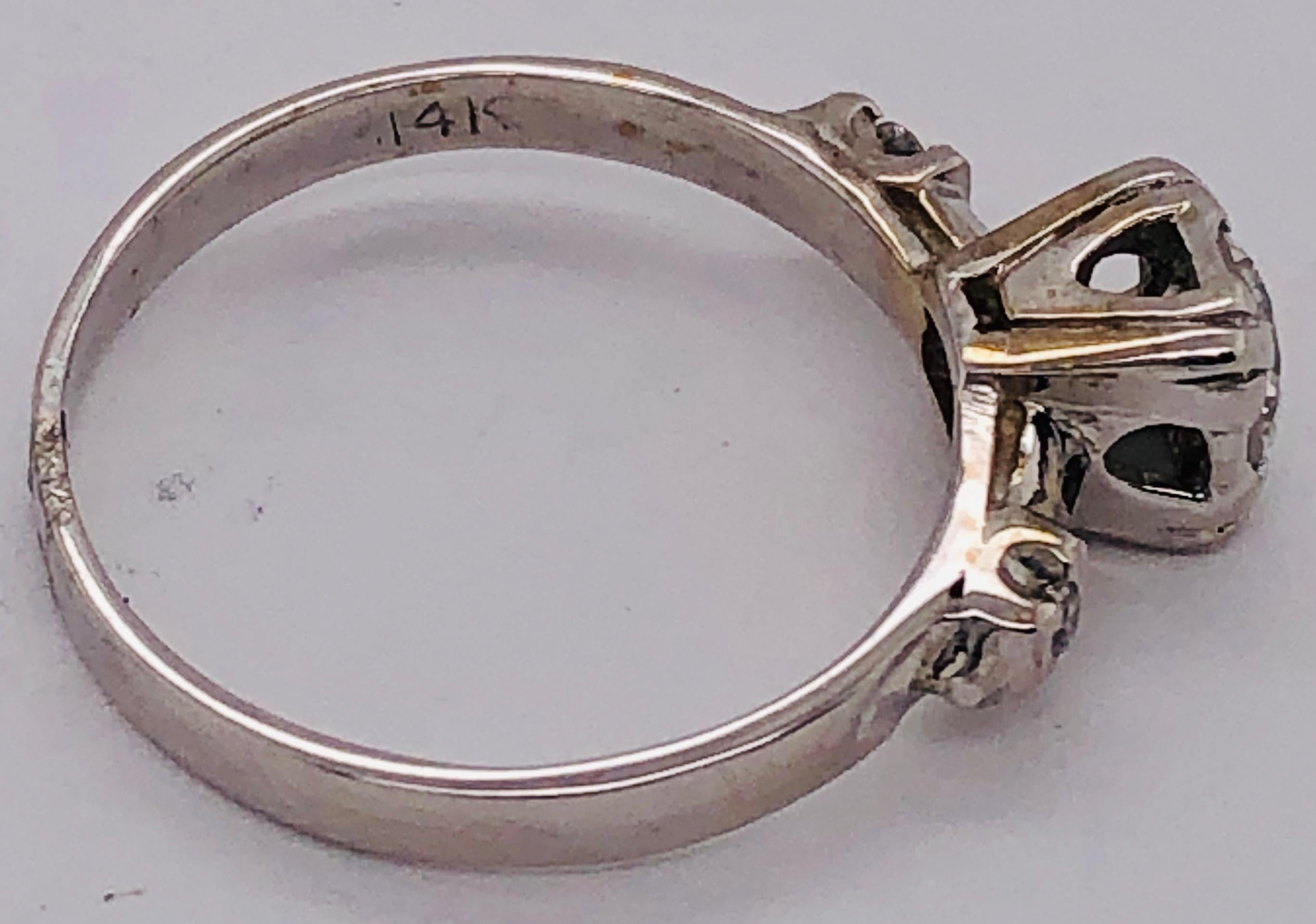 14 Karat White Gold Diamond Engagement Ring Bridal / Wedding For Sale 2