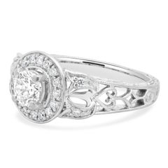 14 Karat White Gold Diamond Engagement Ring