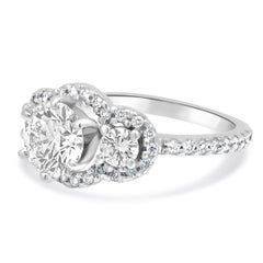 14 Karat White Gold Diamond Engagement Ring
