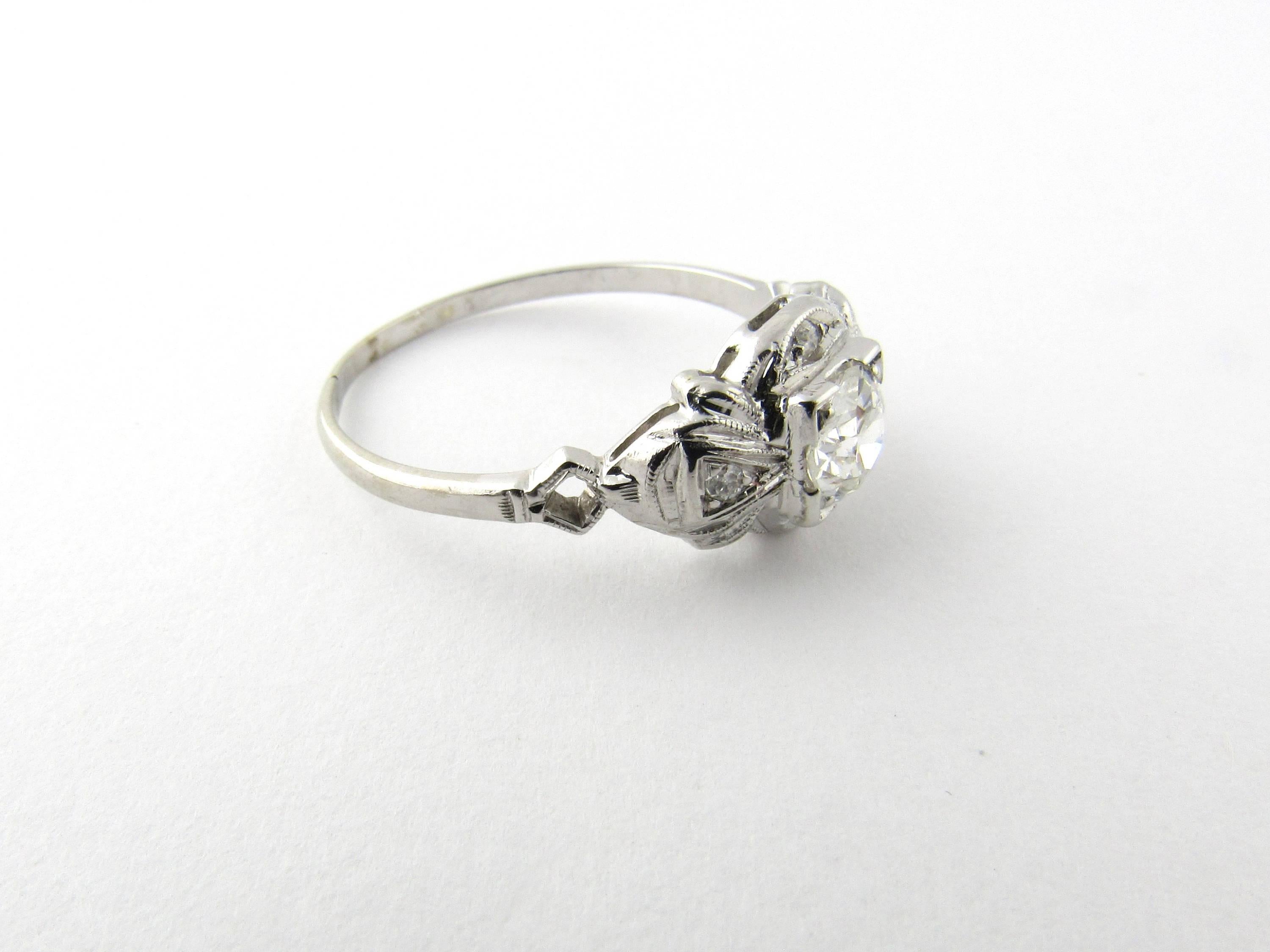 14 Karat White Gold Diamond Engagement Ring In Excellent Condition For Sale In Washington Depot, CT