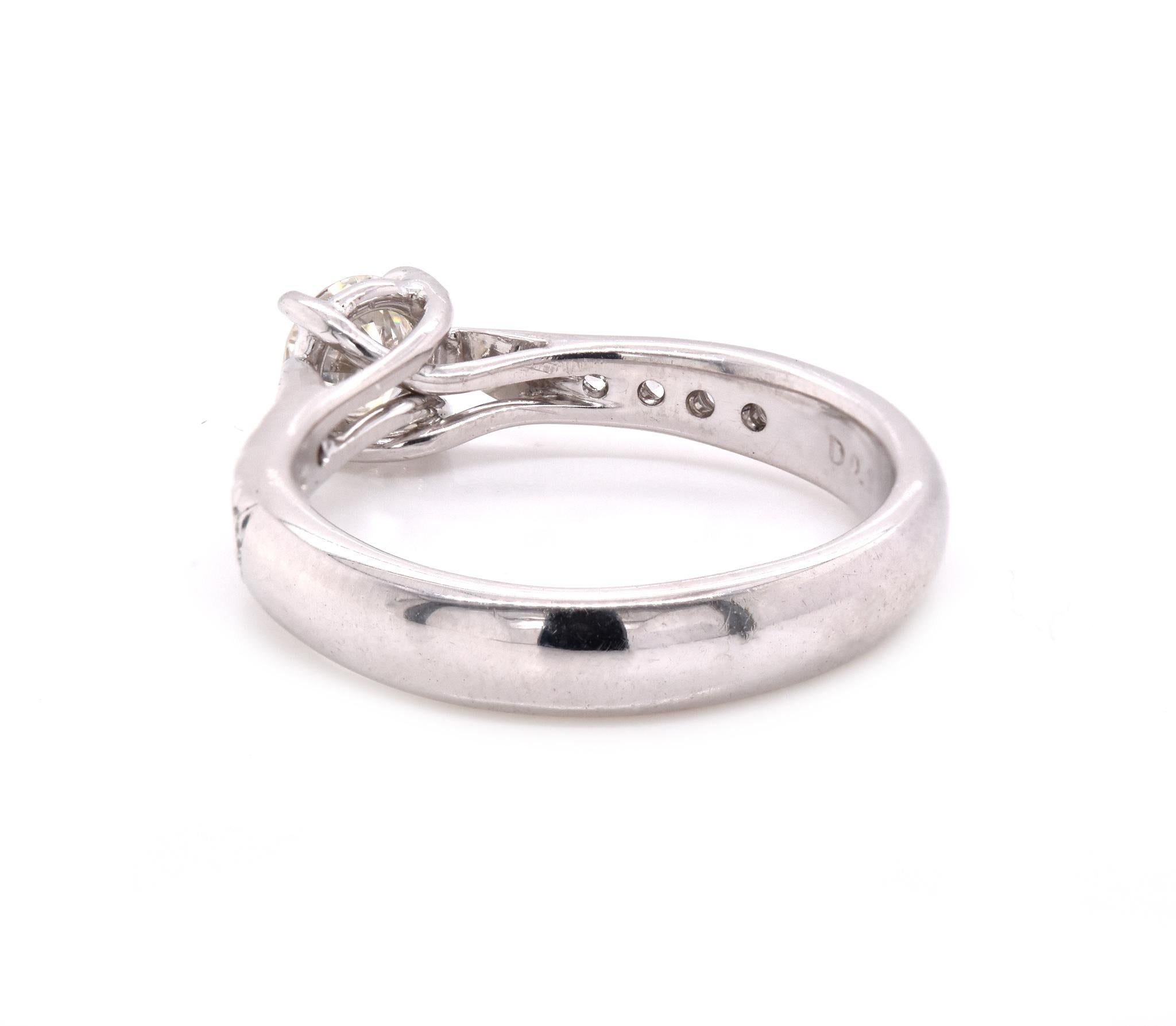 Anello di fidanzamento con diamante in oro bianco 14 carati In condizioni ottime in vendita a Scottsdale, AZ