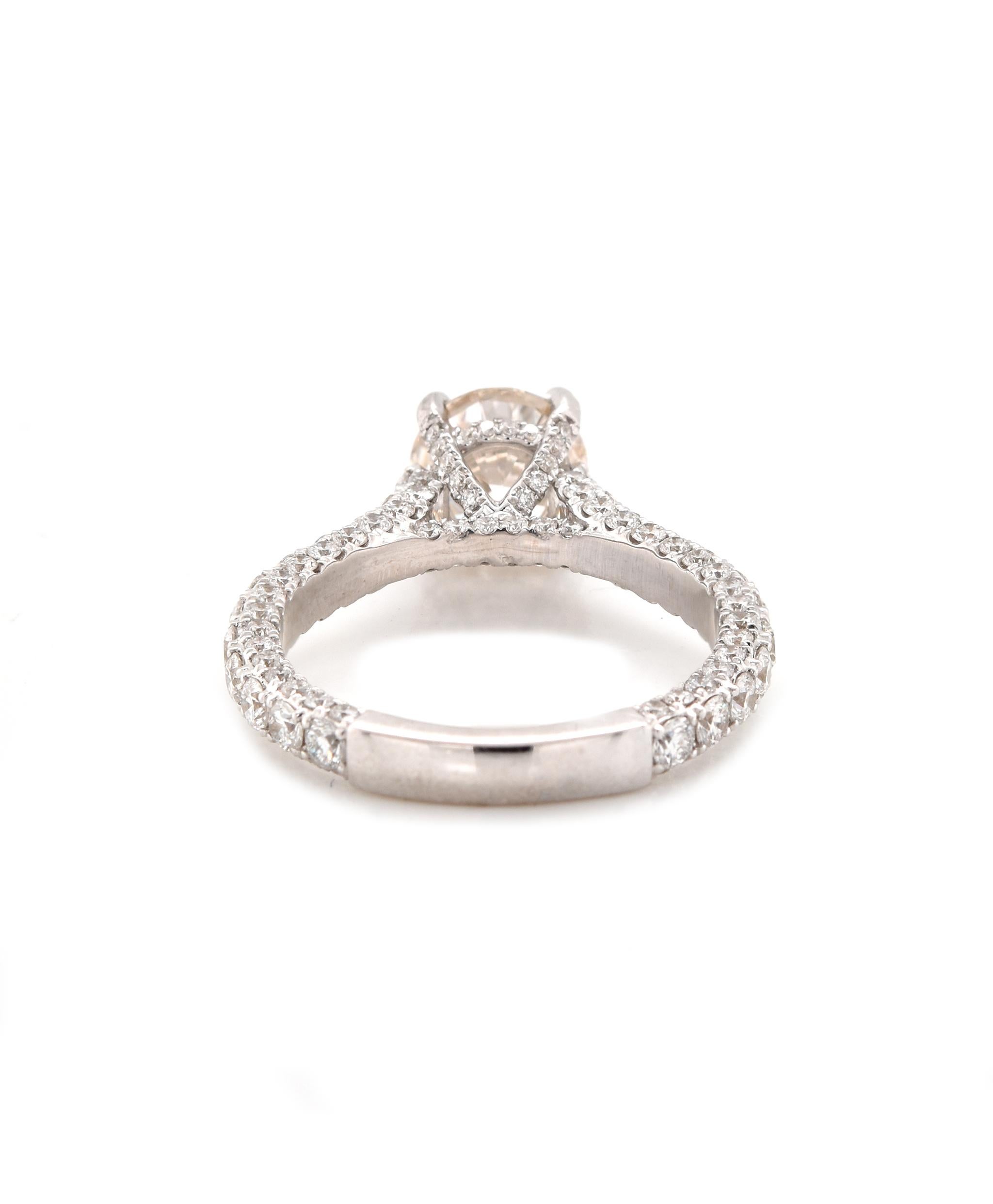 14 Karat White Gold Diamond Engagement Ring In Excellent Condition In Scottsdale, AZ