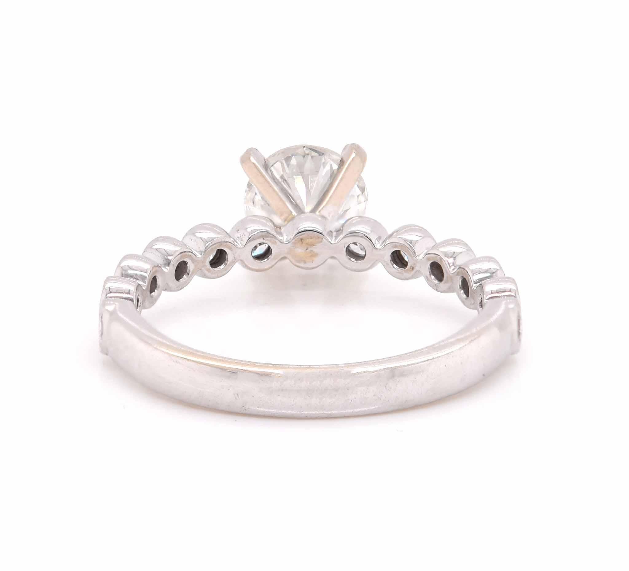 14 Karat White Gold Diamond Engagement Ring In Excellent Condition For Sale In Scottsdale, AZ