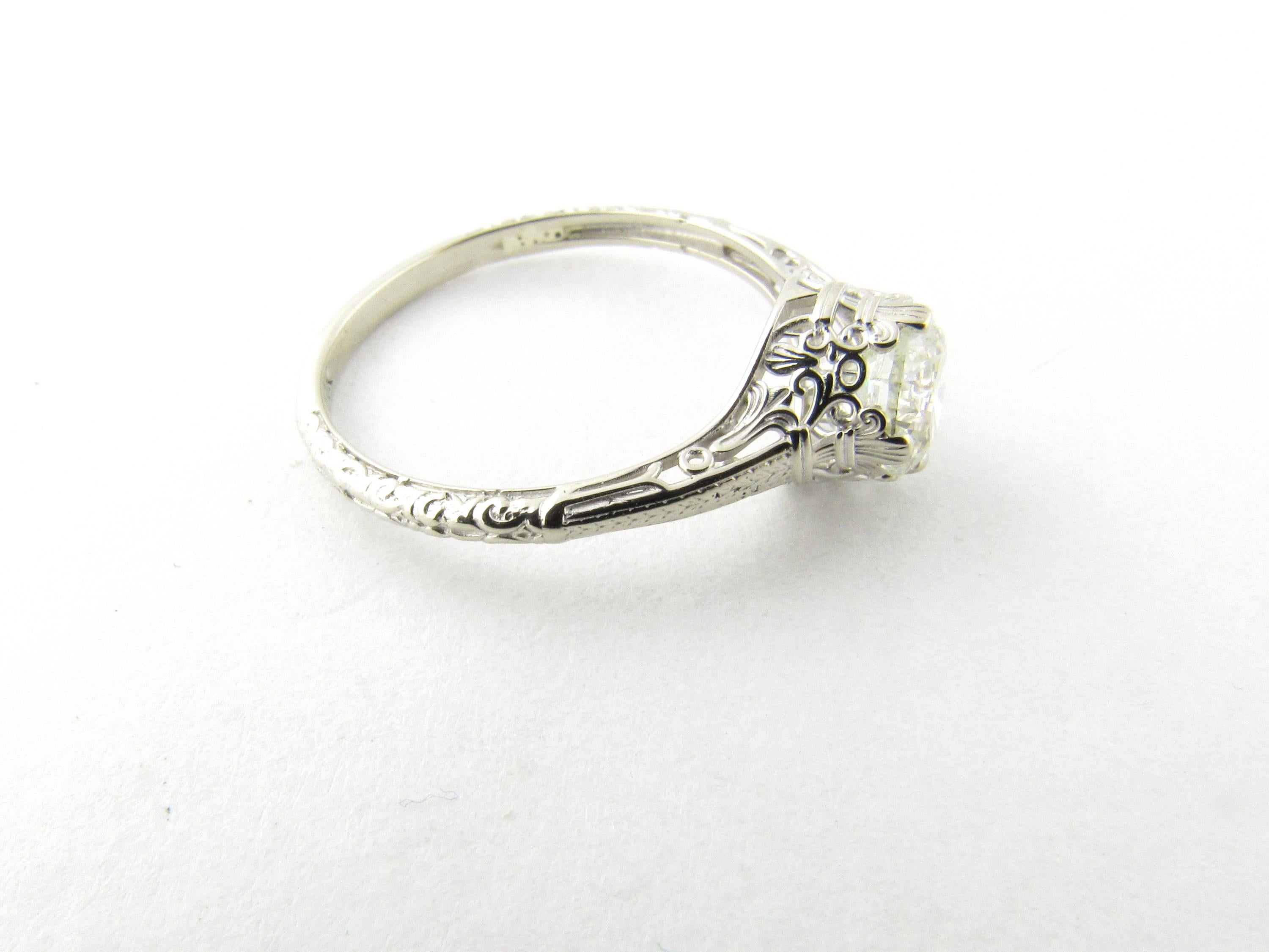 Women's 14 Karat White Gold Diamond Engagement Ring