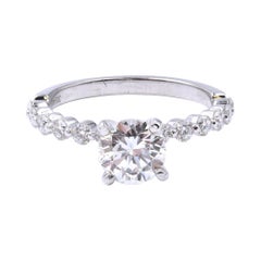 14 Karat White Gold Diamond Engagement Ring
