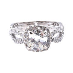 14 Karat White Gold Diamond Engagement Ring