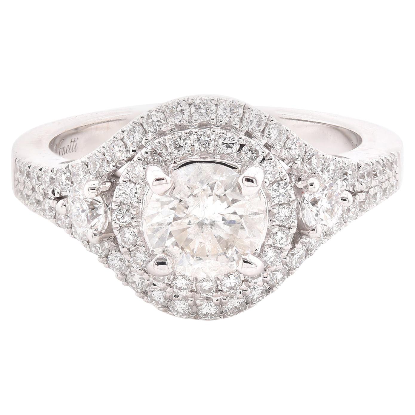 14 Karat White Gold Diamond Engagement Ring