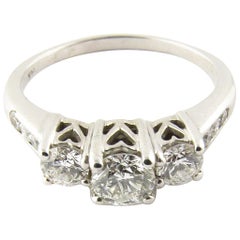 14 Karat White Gold Diamond Engagement Ring