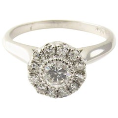 Anello di fidanzamento con diamante in oro bianco 14 carati