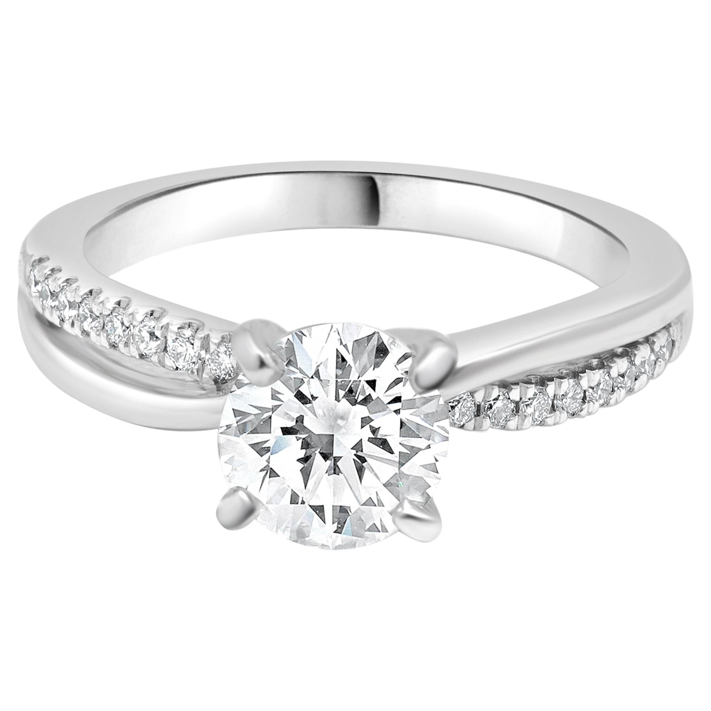 14 Karat White Gold Diamond Engagement Ring