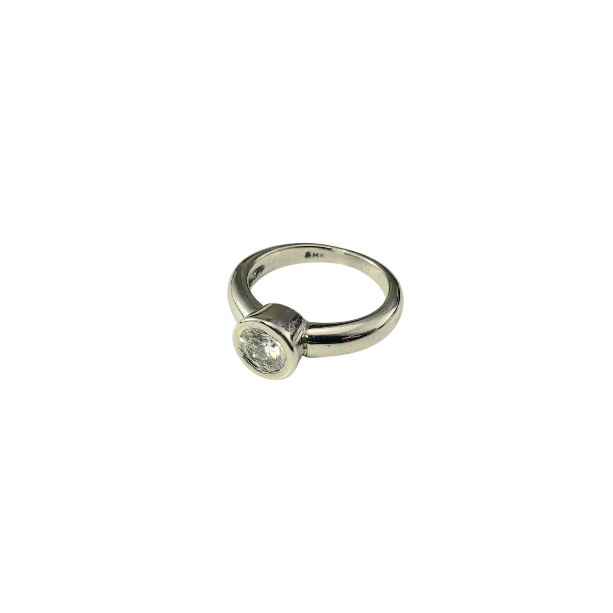 Brilliant Cut 14 Karat White Gold Diamond Engagement Ring Size 5.25 #20708 For Sale