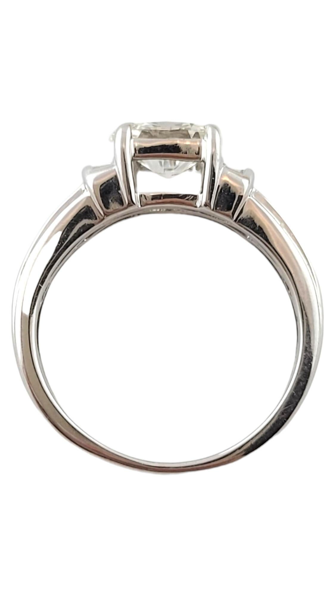 Brilliant Cut 14 Karat White Gold Diamond Engagement Ring Size 5.5 #16951 For Sale
