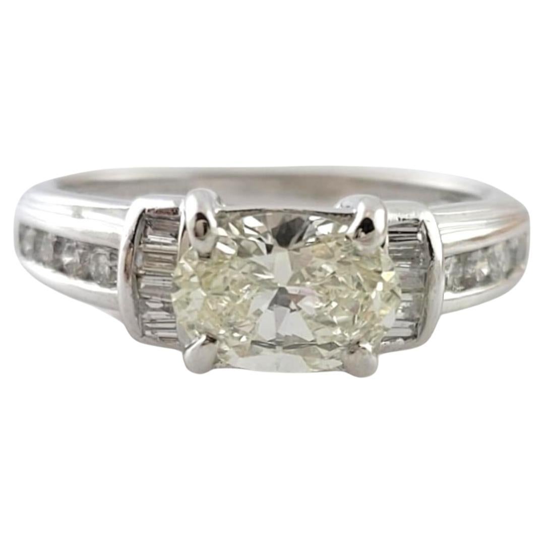14 Karat White Gold Diamond Engagement Ring Size 5.5 #16951 For Sale