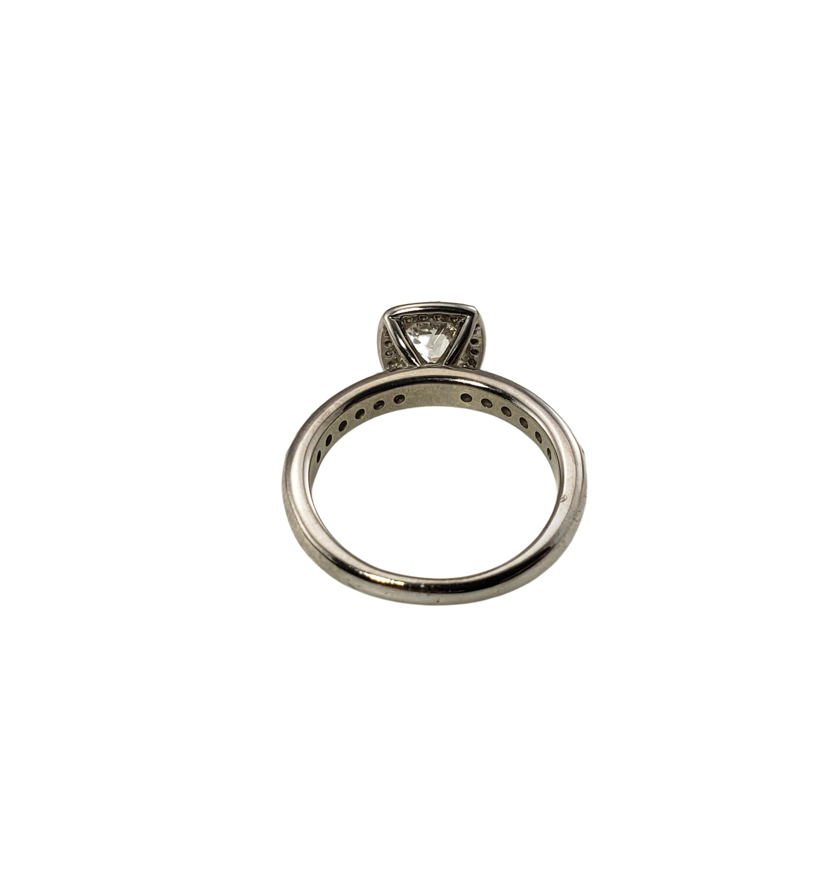 Women's 14 Karat White Gold Diamond Engagement Ring Size 5.5 For Sale