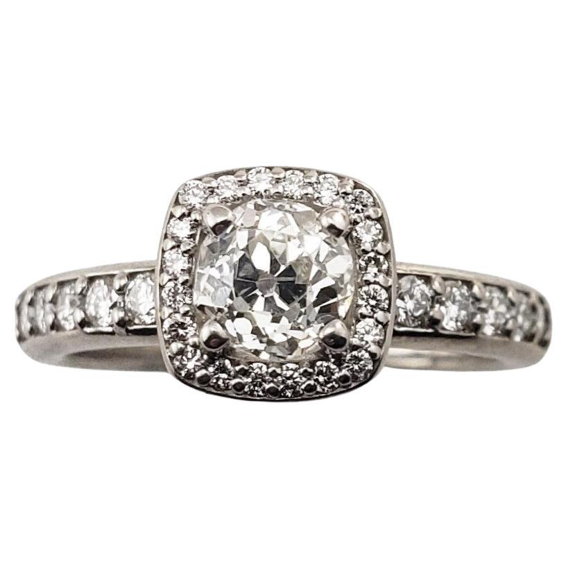 14 Karat White Gold Diamond Engagement Ring Size 5.5 For Sale