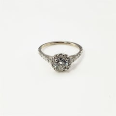 14 Karat White Gold Diamond Engagement Ring