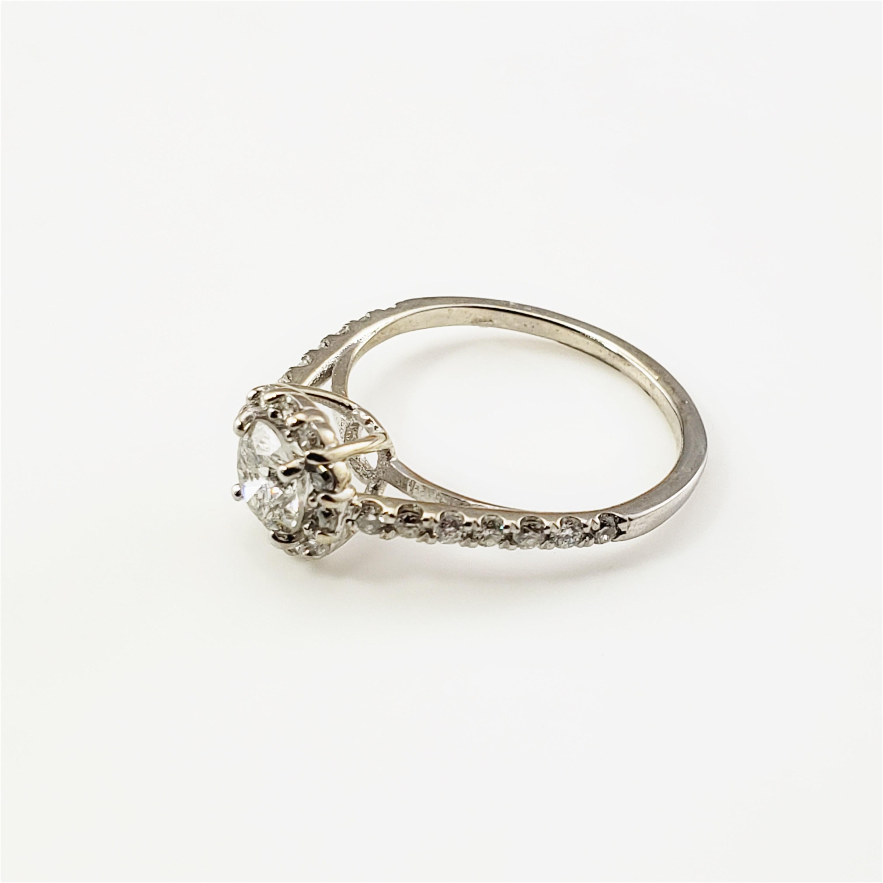 Brilliant Cut 14 Karat White Gold Diamond Engagement Ring  For Sale