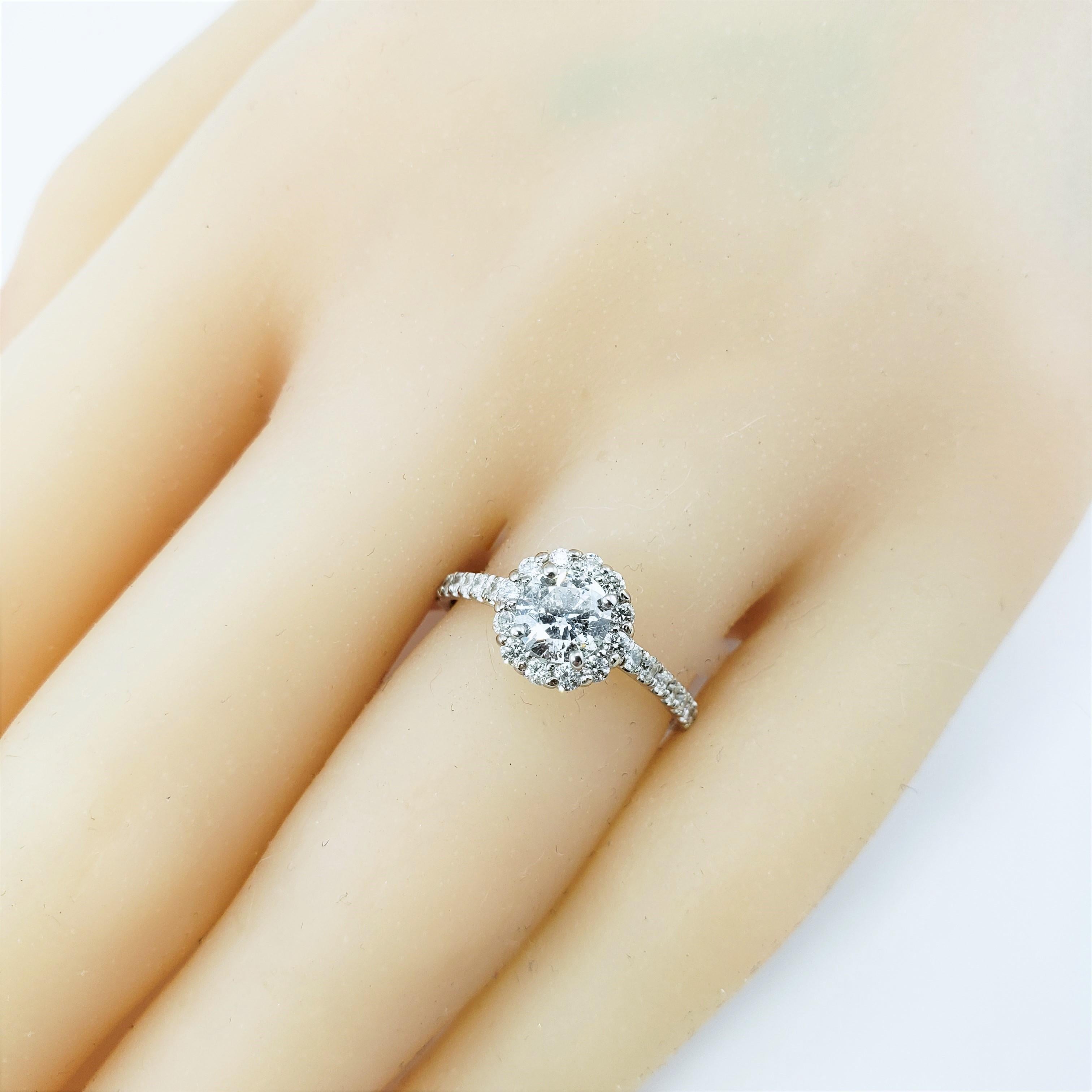 14 Karat White Gold Diamond Engagement Ring For Sale 1