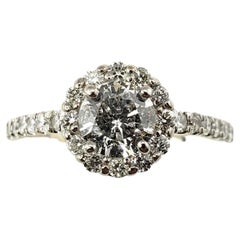 Vintage 14 Karat White Gold Diamond Engagement Ring 