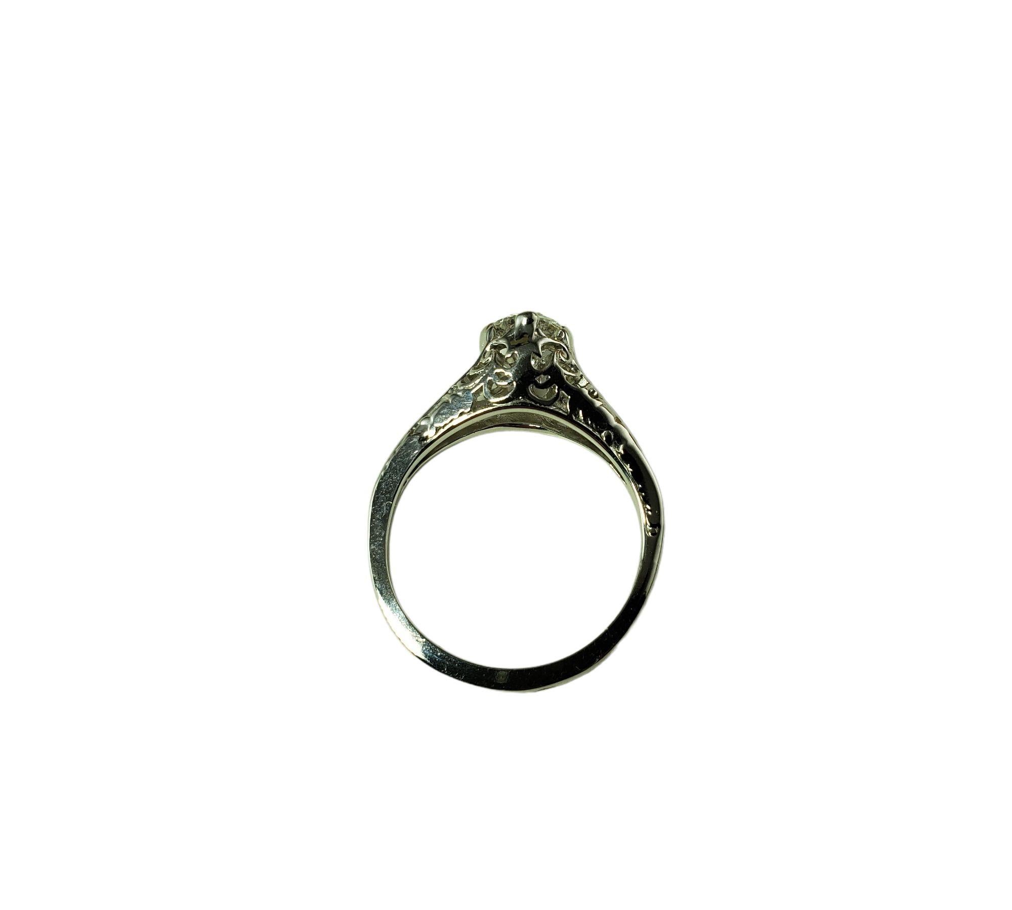 Women's 14 Karat White Gold Diamond Engagement Ring Size 5.75 #14489
