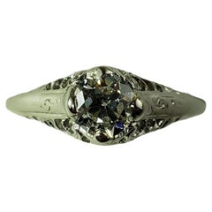 14 Karat White Gold Diamond Engagement Ring Size 5.75 #14489
