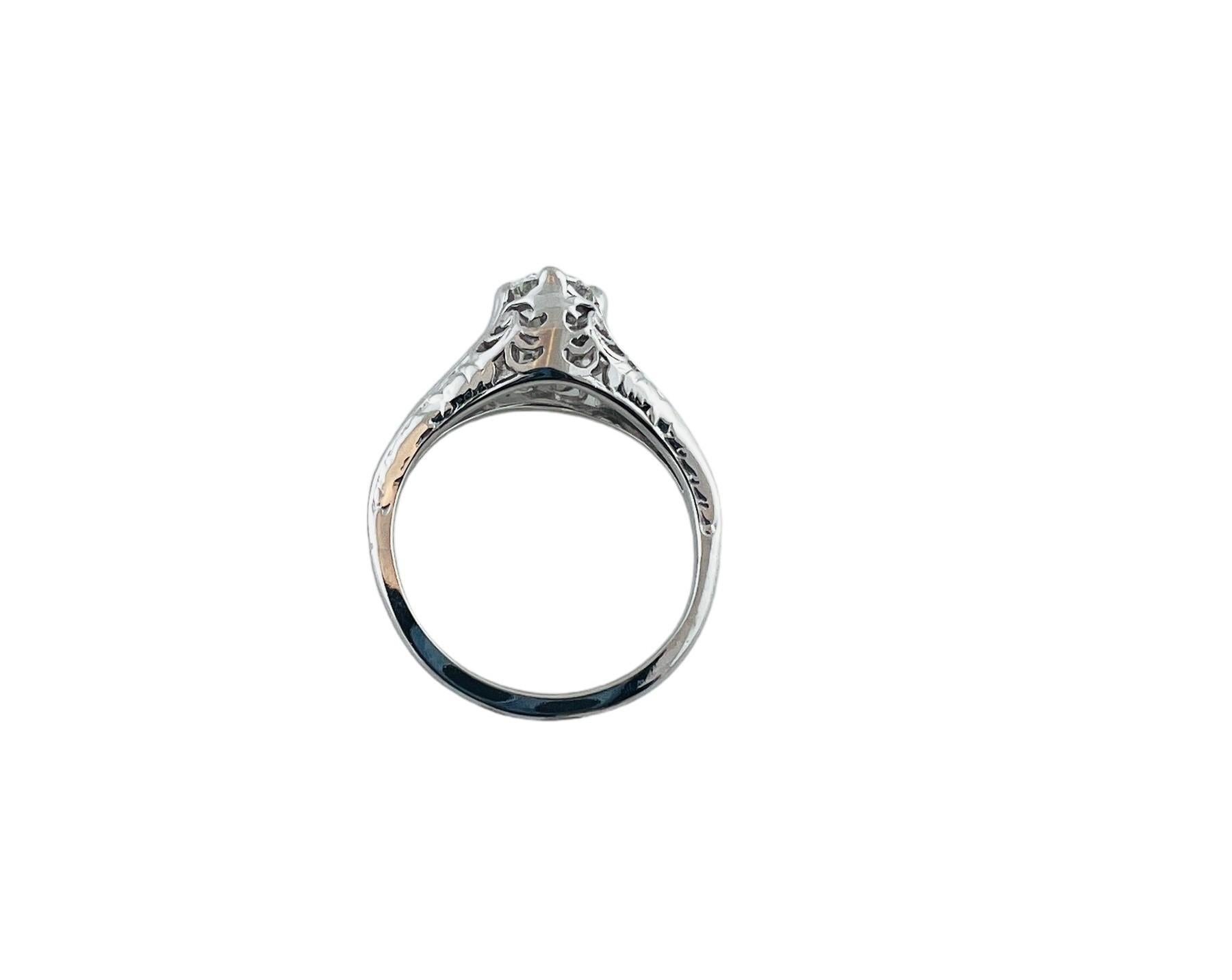 Women's 14 Karat White Gold Diamond Engagement Ring Size 5.75 #16757 For Sale